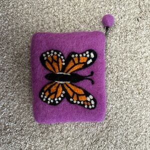 Purple Felt Butterfly Wallet